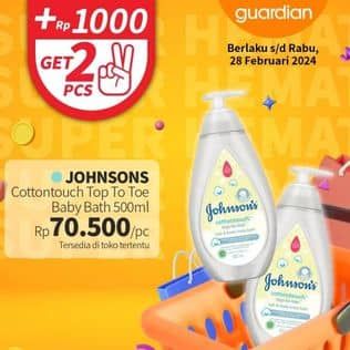 Promo Harga Johnsons Baby Cottontouch Top to Toe Bath 500 ml - Guardian