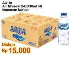 Promo Harga AQUA Air Mineral 330 ml - Indomaret