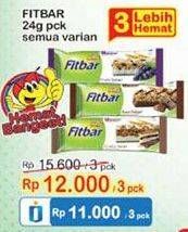 Promo Harga FITBAR Makanan Ringan Sehat All Variants per 3 pcs 24 gr - Indomaret