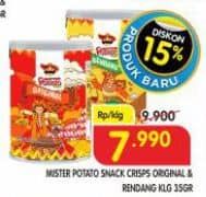 Promo Harga Mister Potato Snack Crisps Original, Rendang 35 gr - Superindo