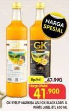 Promo Harga GK Syrup Markisa Asli Black Label, Markisa Asli White Label 630 ml - Superindo