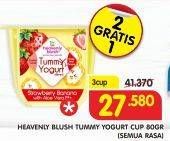 Promo Harga HEAVENLY BLUSH Tummy Yogurt Cup All Variants per 3 pcs 80 gr - Superindo