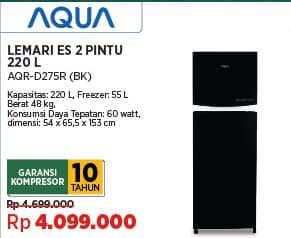 Promo Harga Aqua AQR-D275 Kulkas 2 Pintu Freezer Atas  - COURTS