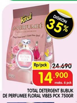 Promo Harga Total Detergent Powder de Perfumee 750 gr - Superindo