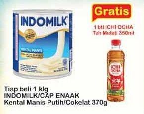 Promo Harga INDOMILK/CAP ENAAK Kental Manis 370gr  - Indomaret