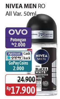 Promo Harga Nivea Men Deo Roll On All Variants 50 ml - Alfamidi