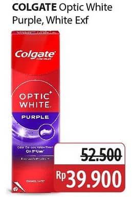 Promo Harga Colgate Toothpaste Optic White Purple, Exfoliating Mineral 100 gr - Alfamidi