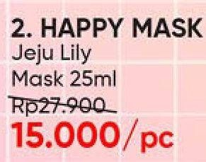 Promo Harga HAPPY MASK Jeju Face Mask Lily 25 ml - Guardian