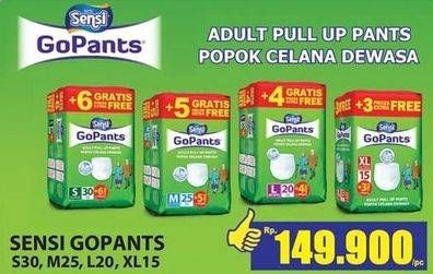 Promo Harga Sensi GoPants Adult Diapers S30+6, M25+5, L20+4, XL15+3  - Hari Hari