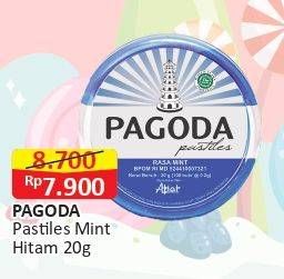 Promo Harga PAGODA Pastiles Mint Hitam 20 gr - Alfamart