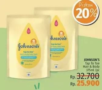 Promo Harga JOHNSONS Baby Cottontouch Top to Toe Bath 375 ml - LotteMart