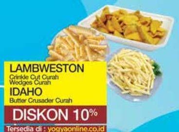 Promo Harga LAMBWESTON Cringkle Curah, Wedges Curah, IDAHO Butter Crusader Curah  - Yogya