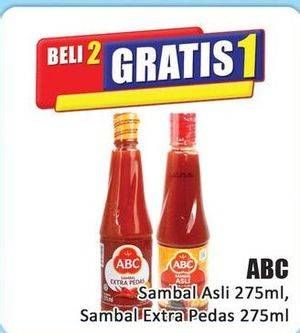 Promo Harga ABC Sambal Asli, Extra Pedas 275 ml - Hari Hari