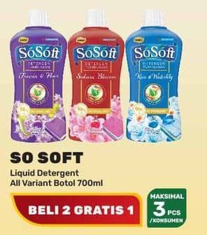 Promo Harga Sosoft Deterjen Cair All Variants 700 ml - Yogya