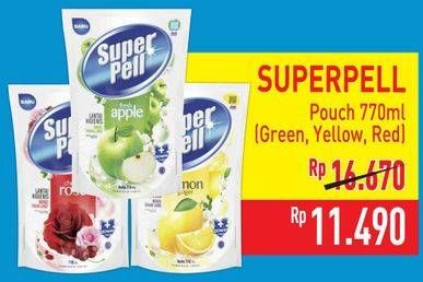 Promo Harga Super Pell Pembersih Lantai Fresh Apple, Lemon Ginger, Cherry Rose 770 ml - Hypermart