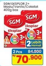 Promo Harga SGM Eksplor 3+ Susu Pertumbuhan Madu, Vanila, Coklat 400 gr - Indomaret