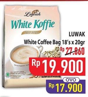 Promo Harga Luwak White Koffie per 18 sachet 20 gr - Hypermart