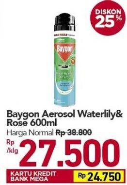 Promo Harga BAYGON Insektisida Spray Water Lily Rose 600 ml - Carrefour