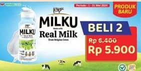 Promo Harga Milku Susu UHT Real Milk Original 200 ml - Alfamidi