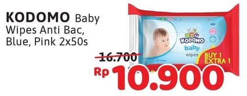 Promo Harga Kodomo Baby Wipes Rice Milk Pink, Classic Blue, Anti Bacterial 50 pcs - Alfamidi