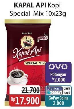 Promo Harga Kapal Api Kopi Bubuk Special Mix per 10 sachet 23 gr - Alfamidi