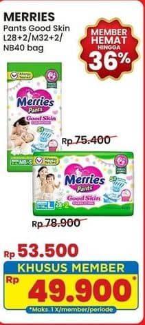 Promo Harga Merries Pants Good Skin M34, L30 30 pcs - Indomaret