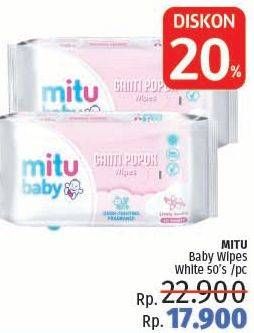 Promo Harga MITU Baby Wipes Ganti Popok White Lively Vanilla 50 pcs - LotteMart