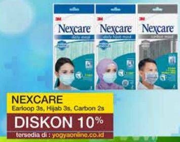 Promo Harga 3m Nexcare Masker Earloop, Daily Hijab, Carbon 2 pcs - Yogya
