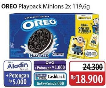 Promo Harga Oreo Biskuit Vanilla Choco Playpack Minion 239 gr - Alfamidi