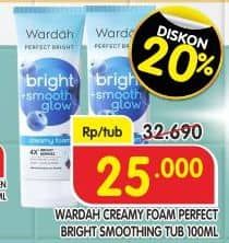 Promo Harga Wardah Perfect Bright Creamy Foam Brightening Smoothing 100 ml - Superindo
