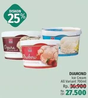 Promo Harga Diamond Ice Cream All Variants 700 ml - LotteMart