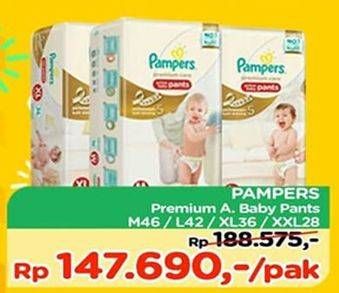 Promo Harga Pampers Premium Care Active Baby Pants M46, L42, XL36, XXL28  - TIP TOP