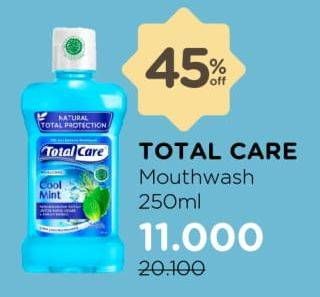 Promo Harga TOTAL CARE Mouthwash 250 ml - Watsons