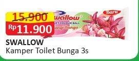 Promo Harga SWALLOW Naphthalene Toilet Bunga 3 pcs - Alfamart