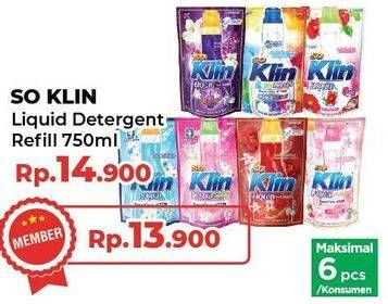 Promo Harga SO KLIN Liquid Detergent 750 ml - Yogya
