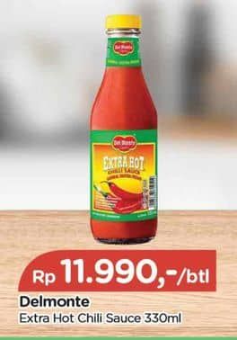 Promo Harga Del Monte Sauce Extra Hot Chilli 340 ml - TIP TOP