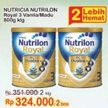 Promo Harga NUTRILON Royal 3 Susu Pertumbuhan Madu per 2 kaleng 800 gr - Indomaret