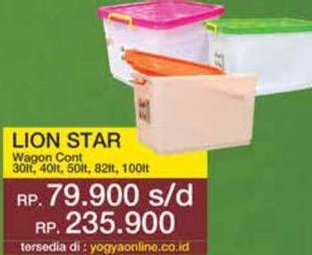 Promo Harga LION STAR Wagon Container 30lt, 40lt, 50lt, 82lt, 100lt  - Yogya
