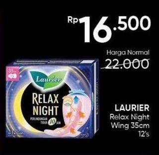 Promo Harga Laurier Relax Night 35cm 12 pcs - Guardian