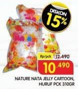 Promo Harga Nature Nata Jelly Cartoon, Huruf 310 gr - Superindo