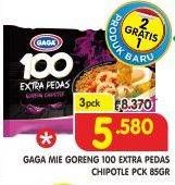 Promo Harga GAGA 100 Extra Pedas Goreng Chipotle per 3 pcs 85 gr - Superindo
