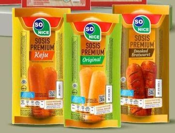 Promo Harga So Nice Sosis Siap Makan Premium 60 gr - LotteMart