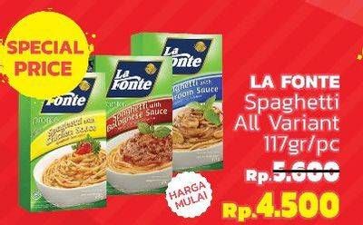 Promo Harga LA FONTE Spaghetti Instant All Variants 117 gr - LotteMart