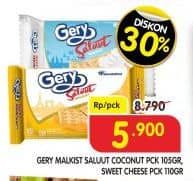 Promo Harga Gery Malkist Saluut Coconut, Saluut Sweet Cheese 105 gr - Superindo