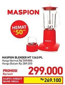Promo Harga MASPION Blender MT 1262 PL  - Carrefour