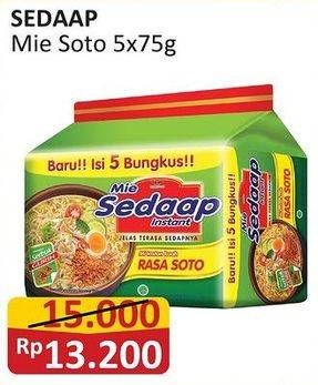 Promo Harga Sedaap Mie Kuah Soto per 5 pcs 75 gr - Alfamart