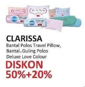 Promo Harga Clarissa Bantal Travel Polos Pillow / Bantal Guling Deluxe  - Yogya