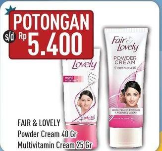 Promo Harga FAIR & LOVELY Powder Cream/Multivitamin Cream  - Hypermart