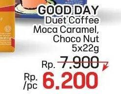 Promo Harga Good Day Coffee Duet MocaCaramel, ChocoNut per 5 sachet 22 gr - LotteMart