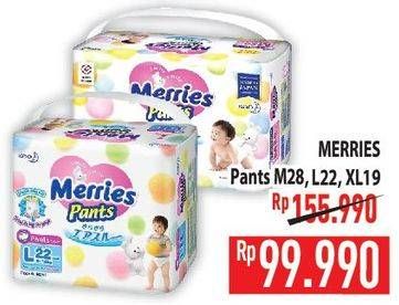 Promo Harga Merries Pants L22, M28, XL19 19 pcs - Hypermart